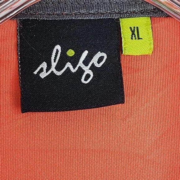 Sligo Golf Polo Shirt Men's XL Orange Logo Collared Short Sleeve Contrast Trim - Picture 5 of 10